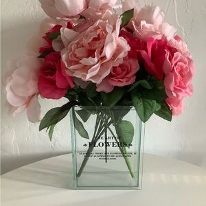 Glass Flower Vase with Text